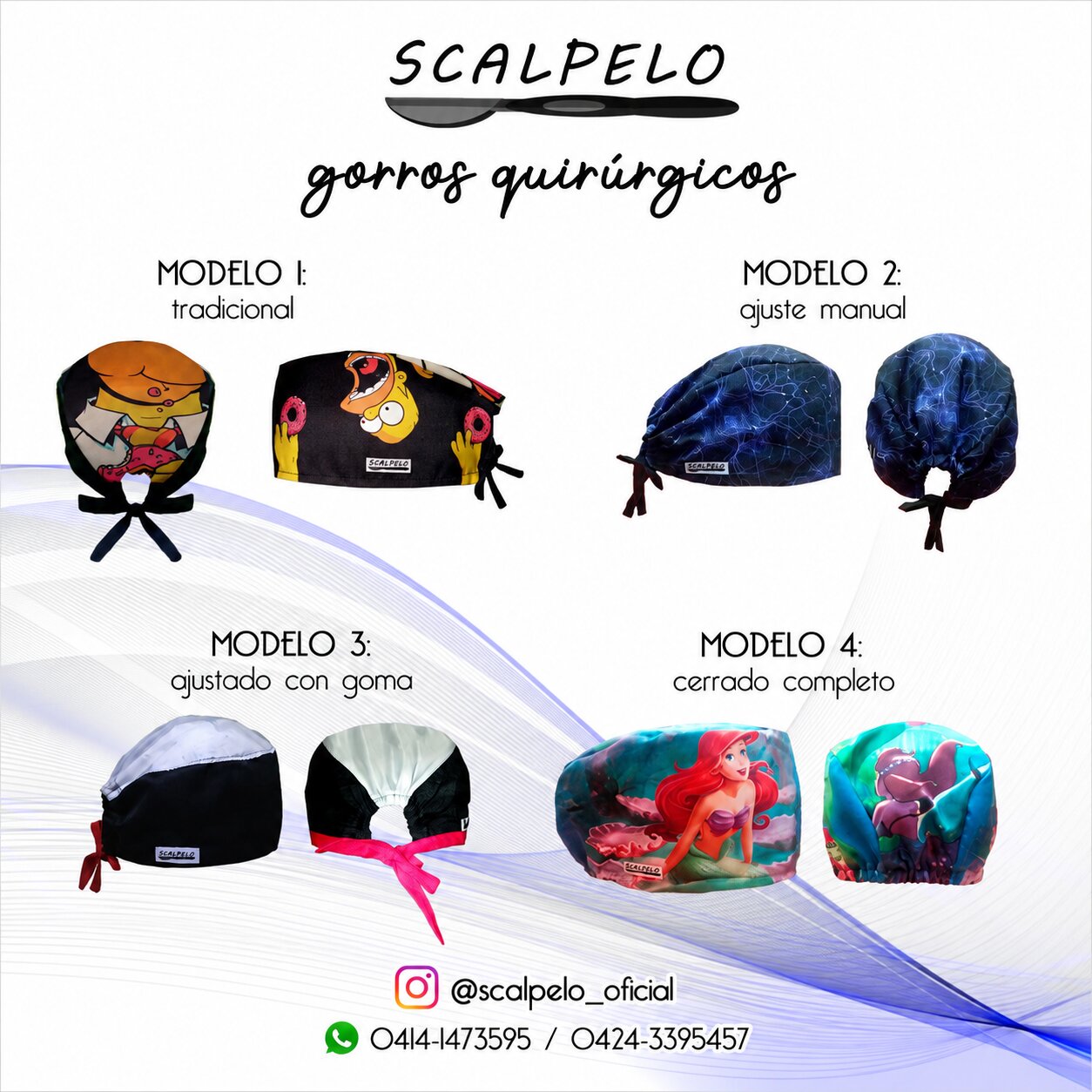 Gorro Quirúrgico Personalizado (Modelos 1, 2, 3 y 4)